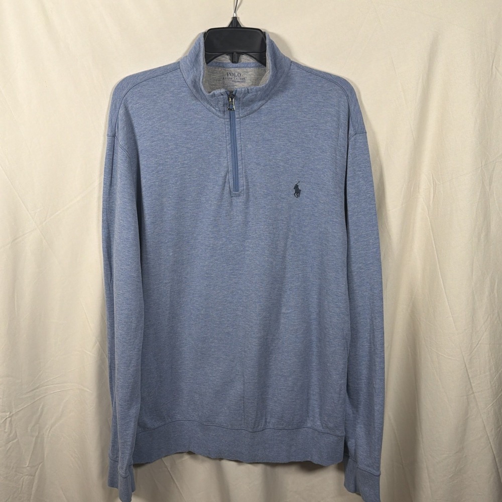 Polo Ralph Lauren Performance 1/4 Zip Pullover Mens L Blue Pony‎ Golf